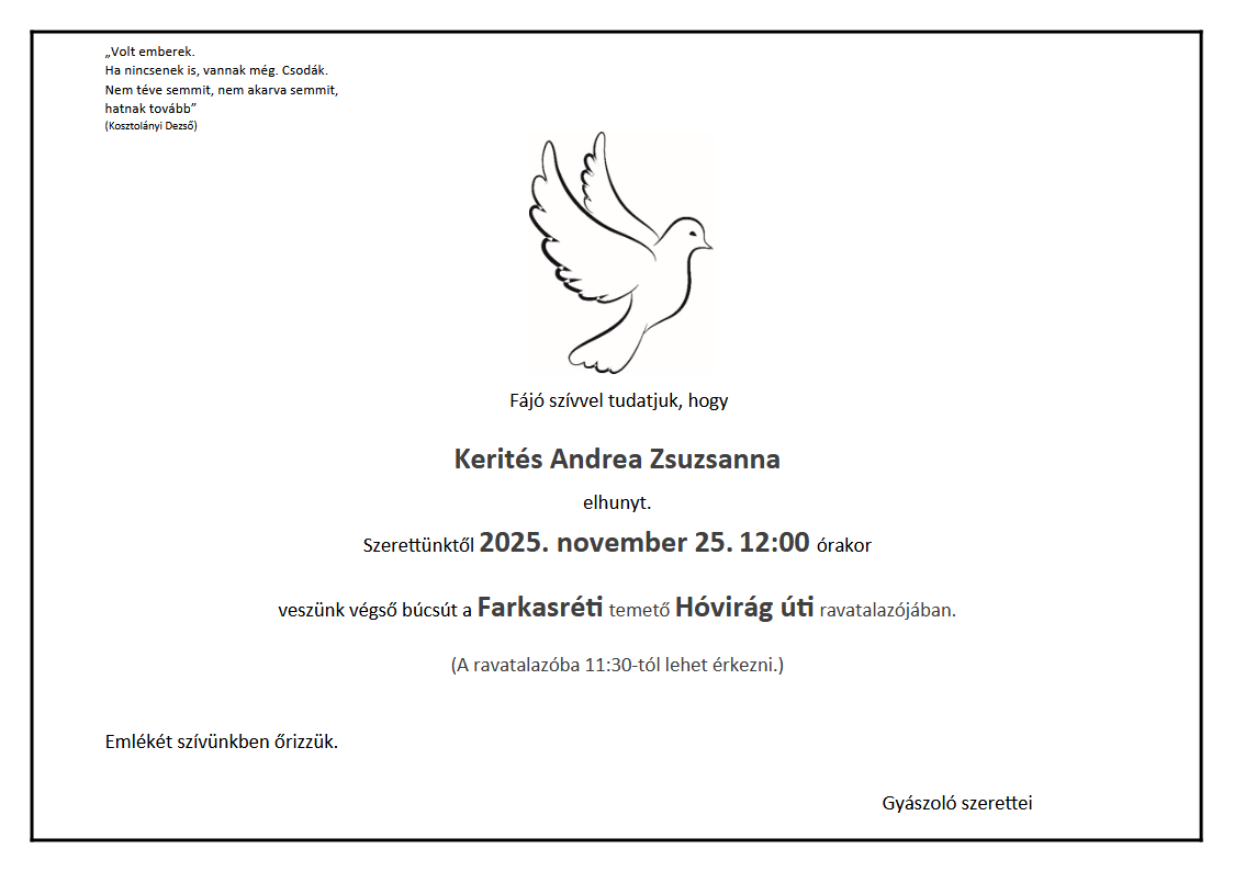 Kerités Andrea Galamb